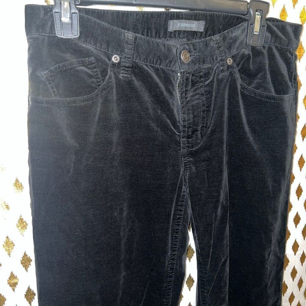 Express velvet velour pants black velvet jeans trousers size 4